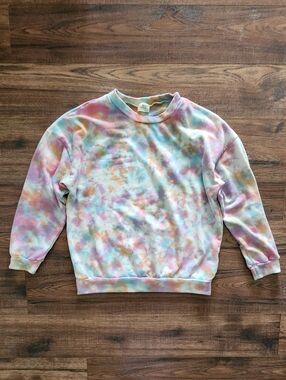 Blue Buttercup Women's Boutique Tie-Dye Crewneck Pullover Sweatshirt Small S